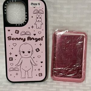 Casetify Sonny Angel Pink Graphic iPhone 16 Case with Pink Card Wallet